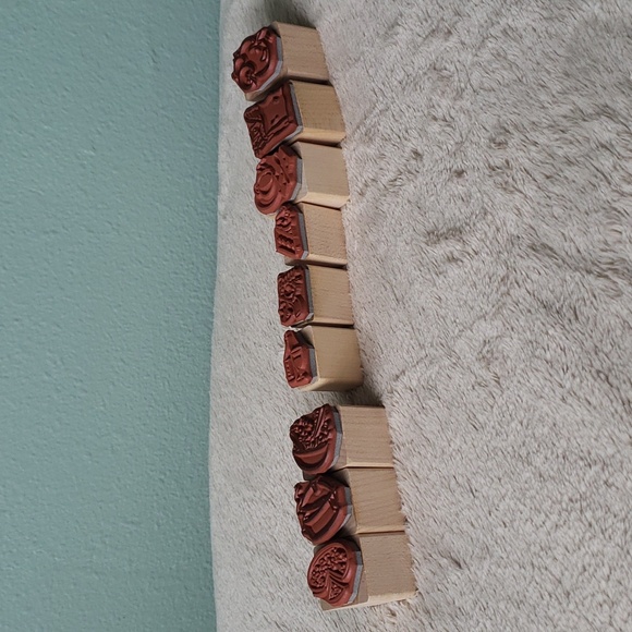 Rubber Stamp Buon Appetite Set •9 Cullinary/Food Wooden Rubber Stamps• HERO ARTS - Picture 5 of 8